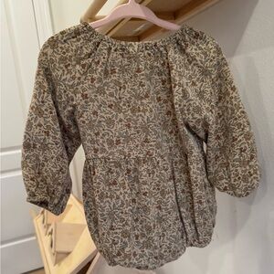 Rylee and Cru Long Sleeve Bubble Romper- Golden Garden